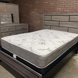 Queen 4pc Bedroom Set With Mattress 
