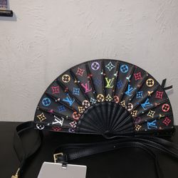 Louis Vuitton Black Multicolor Fan Clutch