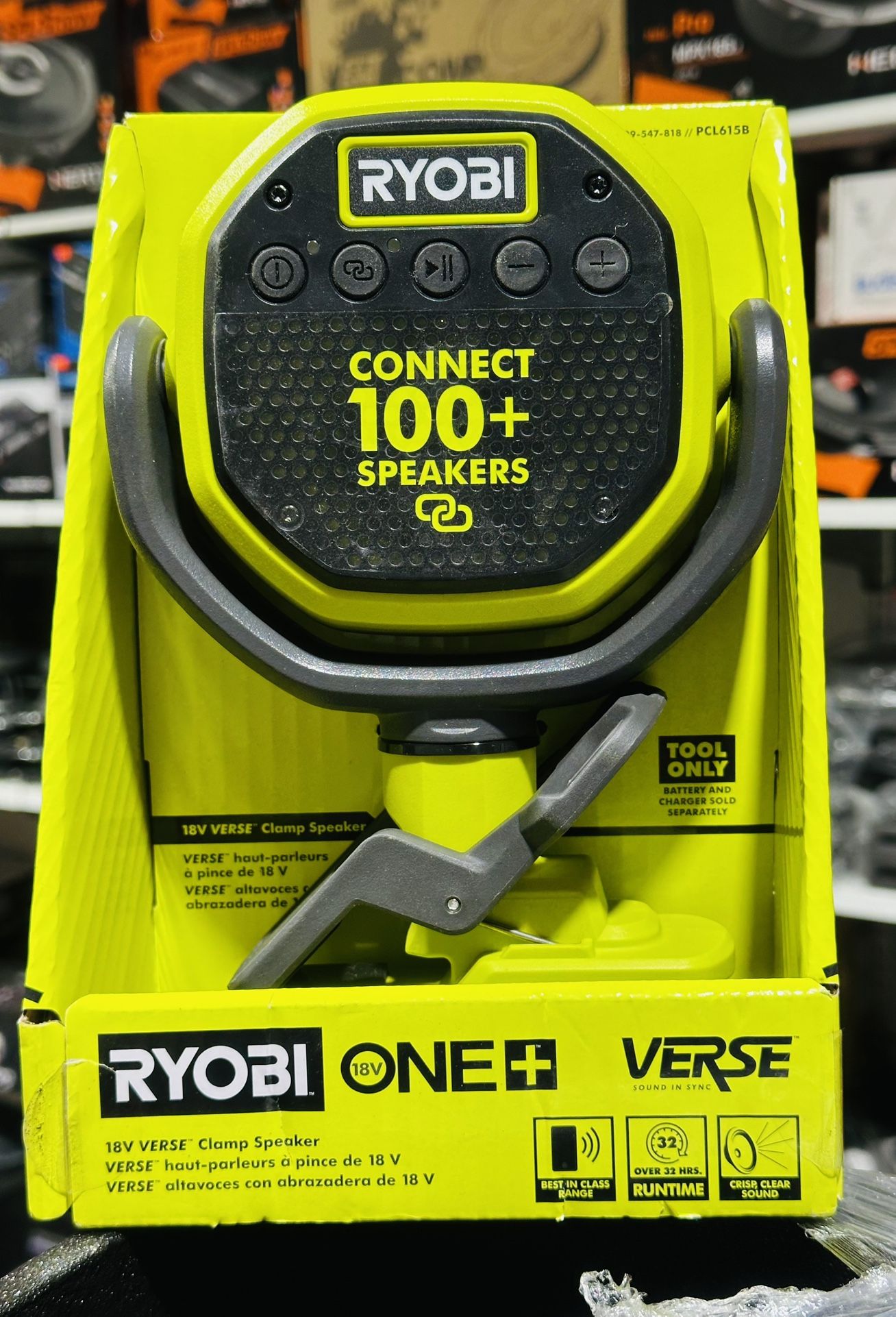 RYOBI ONE+ 18V Cordless VERSE Clamp Speaker (Tool Only)