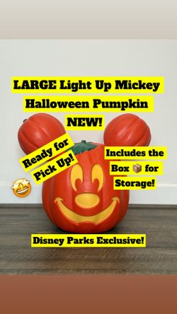 NEW! Mickey Pumpkin Halloween Disney Light Up Large Blow Mold Holiday Decor - Disney Halloween Merch Fans