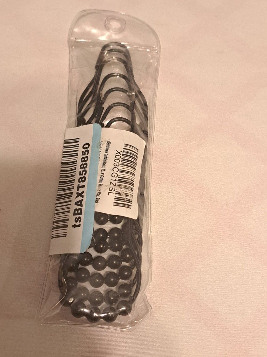 Shower Curtain Rings Hooks Black New