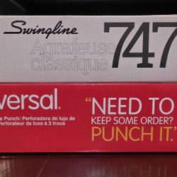 OFFICE SUPPLIES STAPLER / 3-HOLE PUNCHER NEW