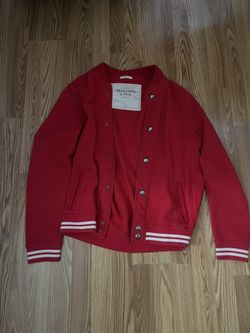 Abercrombie & Fitch Varsity Jacket Red