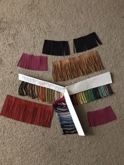 Assorted real leather fringes