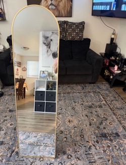 Full Length Floor Mirror Gold Arch Frame