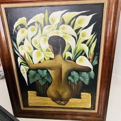 Desnudó  Con Alcatraces///Pintura GRANDE