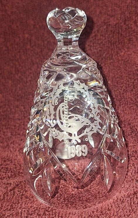 1989 Waterford Crystal Christmas Bell Twelve Days of Christmas Six Geese Laying C18P053