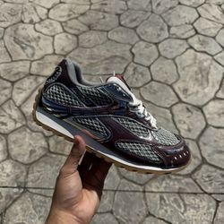 Bottega Veneta Orbit Metallic Net Runner Sneakers "Merlot”