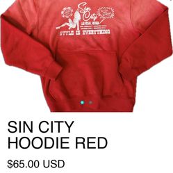 Sin City Las Vegas Red Hoodie – Heavyweight Streetwear