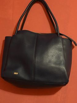 DKNY Black Leather Tote Bag