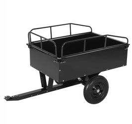 Garvee Garden Dump Cart, 750 lbs Capacity 15 Cu Ft Heavy Duty Steel Utility Trailer with Removable Sides for ATV, UTV, Lawn Mower & Tractor