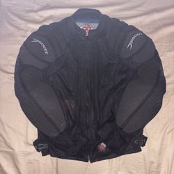 Joe Rocket Black Mesh Motorcycle Jacket Unisex Small Black Armored Riding Gear