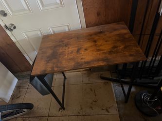 Rustic Wood and Metal Desk