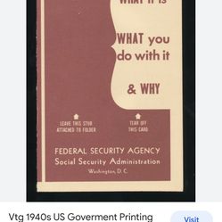 Vintage Social Security Pamphlet 