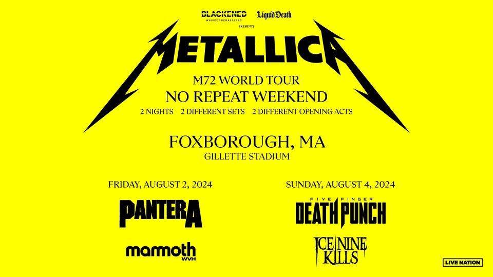 METALLICA GILLETTE STADIUM 2 DAY PASS