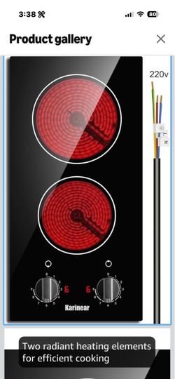 Karinear 2-Burner Electric Ceramic Cooktop