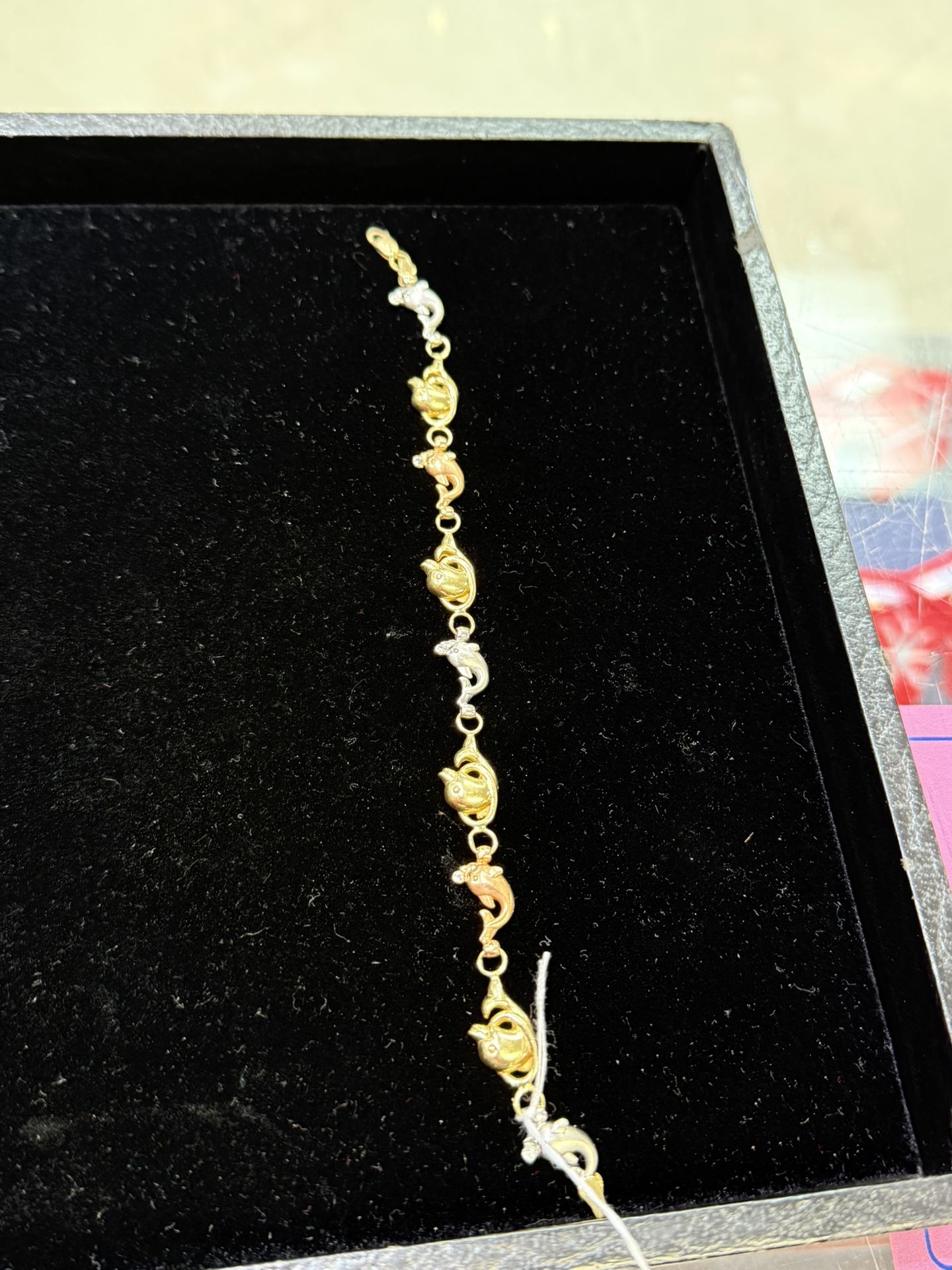14k Tri Color Dolphin Bracelet (Weight &Length In Pics)