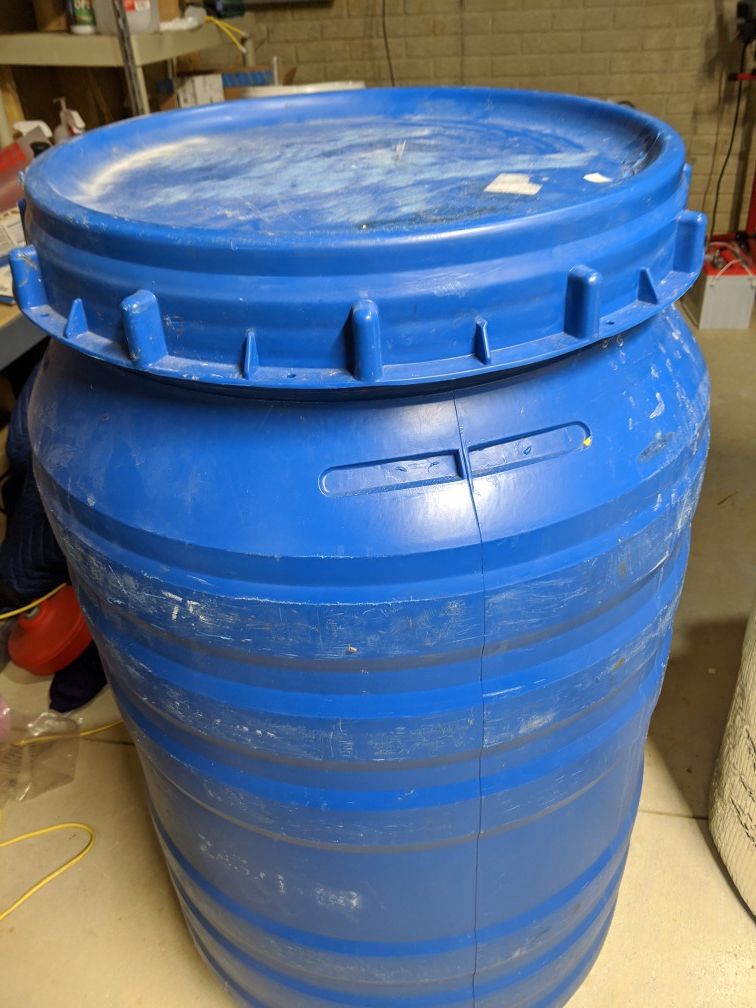 Plastic barrel 55gal HDPE blue open top drum with screw on lid