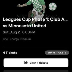 4 Tickets For America Soccer Game $80 Each OBO