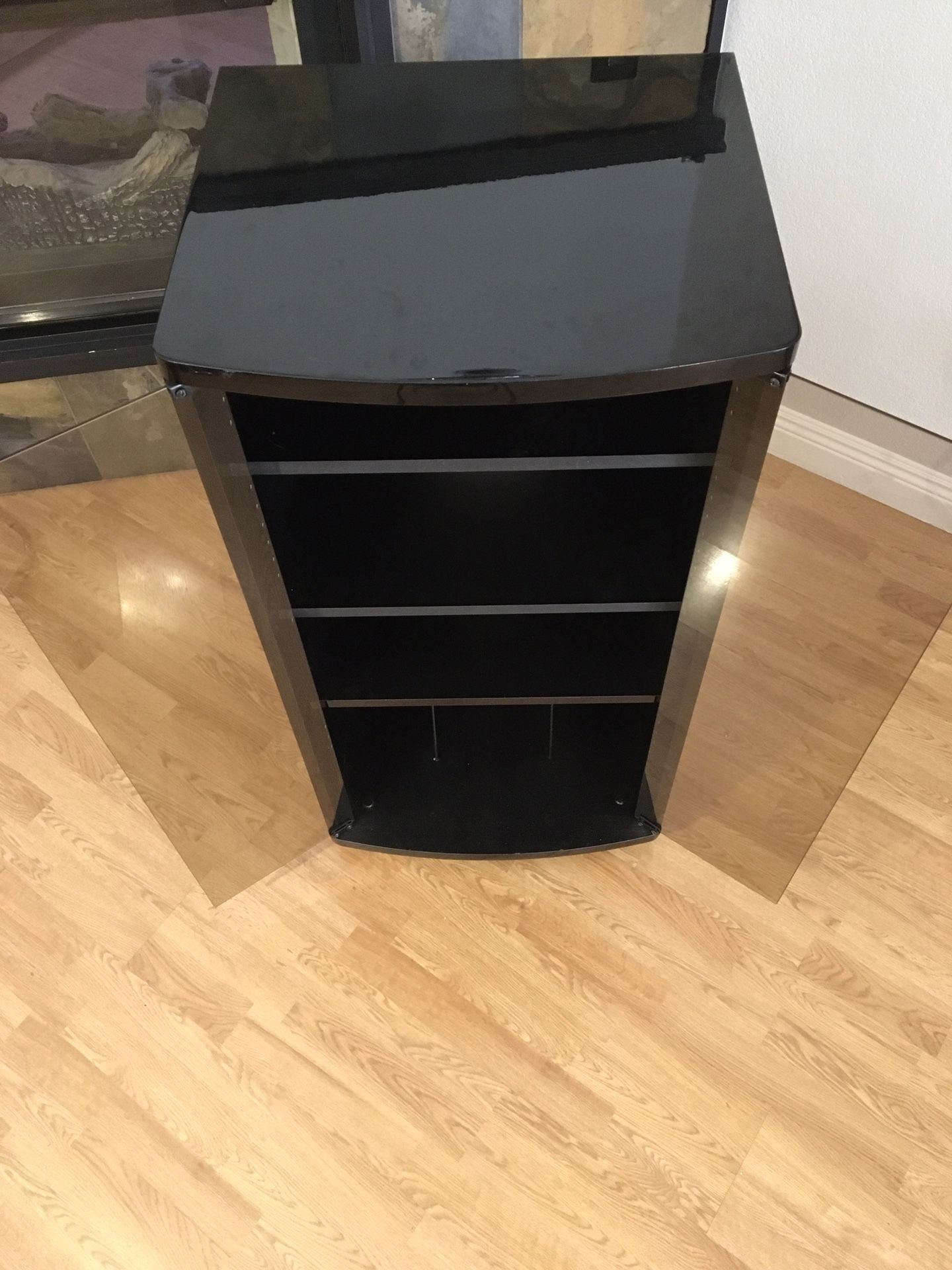 BLACK LACQUER CONTEMPORARY AUDIO CABINET