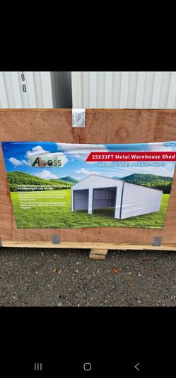 BRAND NEW METAL WAREHOUSE SHED 33FT X 25FT IDEAL FOR BUSSINES WAREHOUSE, FARM,ANY LAND COLOR CREAM,IF SOMEONE INTERESTED PLEASE TEXT ME ANY TIME SE HA