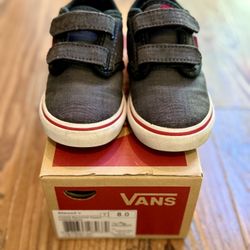 Vans Kids‎ Atwood V Gray/Black Low Top Sneaker Shoes Size 8