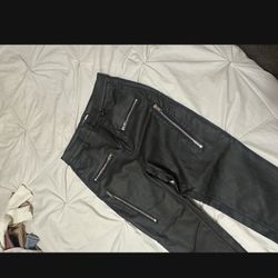 Black Faux Leather Pants