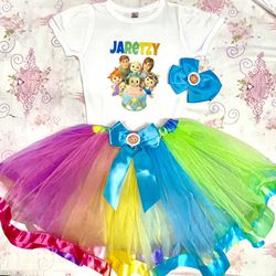 cocomelon tutu dress for 6th birthday personalized with name and number 3 pieces