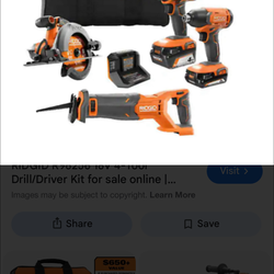8 piece 18v ridgid set