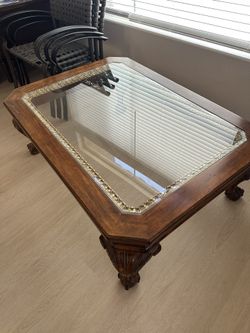 Antique Glass coffee table Set