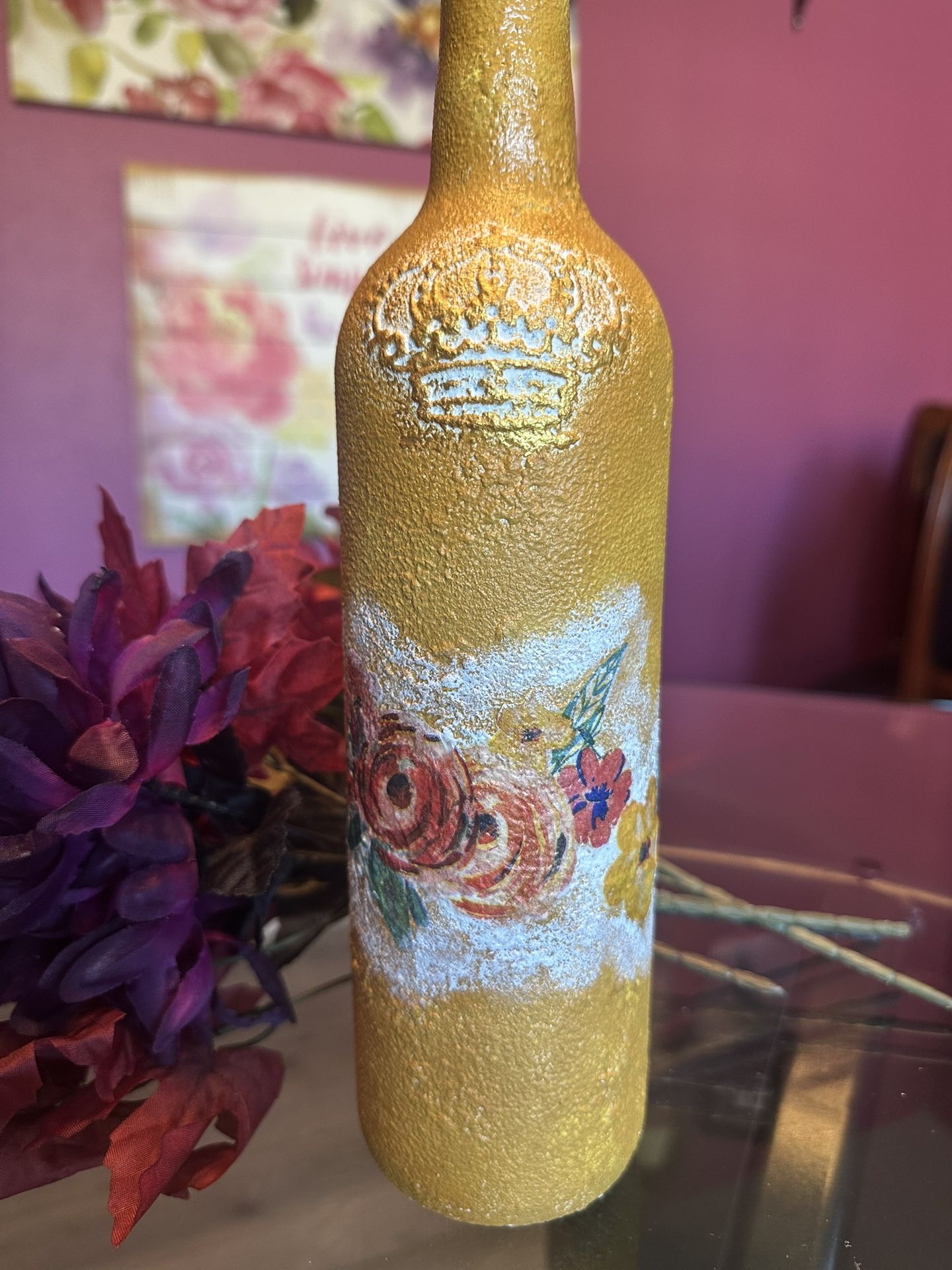 Fall Inspired Decorative Wine Bottle Vase