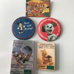Vintage Disney Collection Pins And Cassette Tape