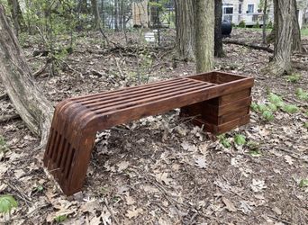 Wood Planter Bench – Handmade