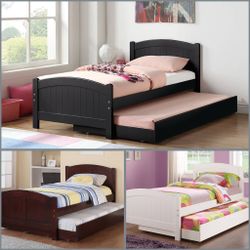 Twin Twin Black Trundle Bed With Ortho Mattress Included!!