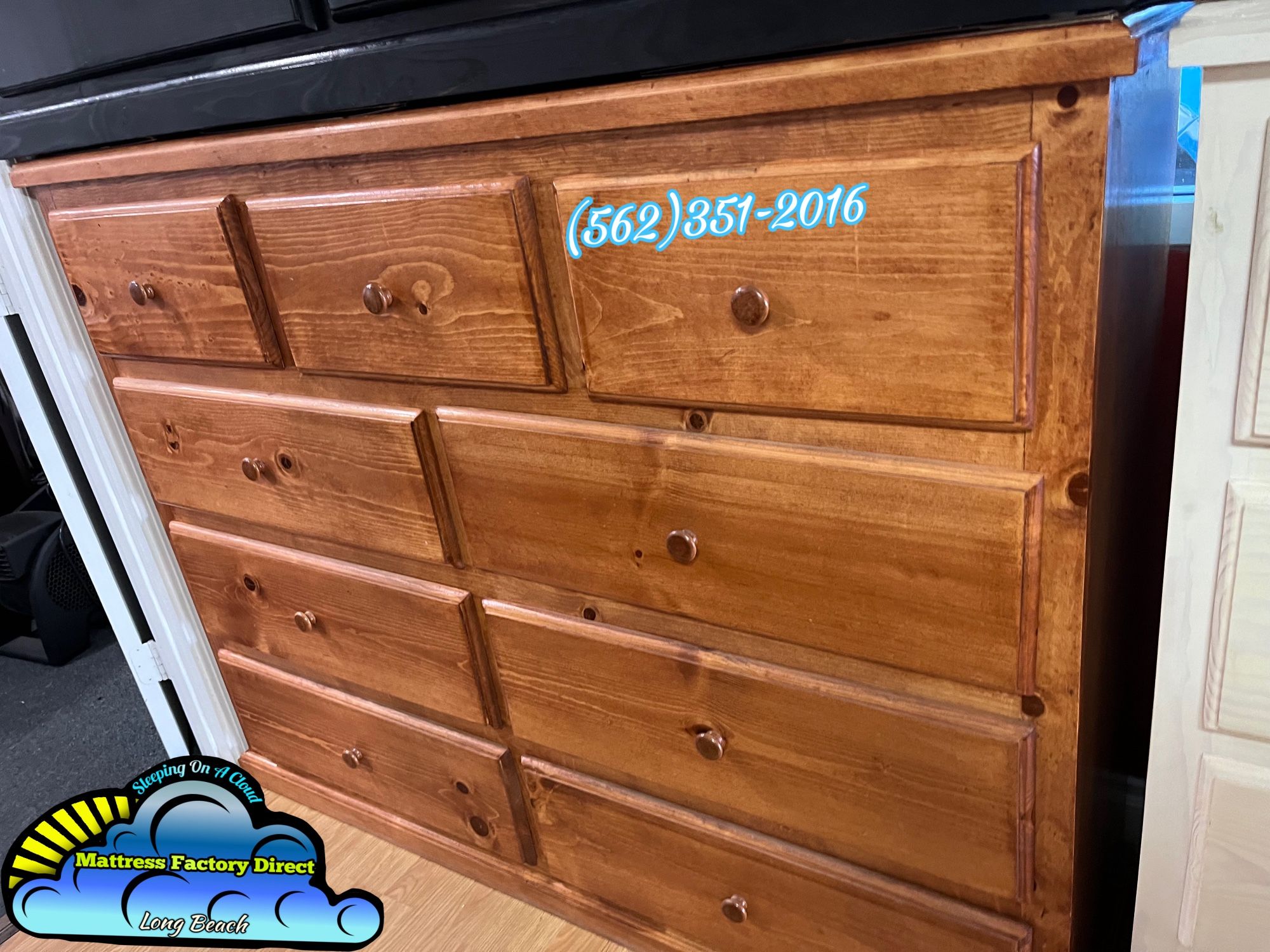 Nine Drawer Oak Chest Pinewood Dresser Cajonera Nueva Bonita