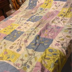Queen Embroidered Hand Made Quilt