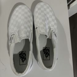 White On White Vans W Size 9