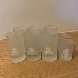 Jagermeister Frostered Double Shot Glasses Set Of 6 and 2 Single shot B13