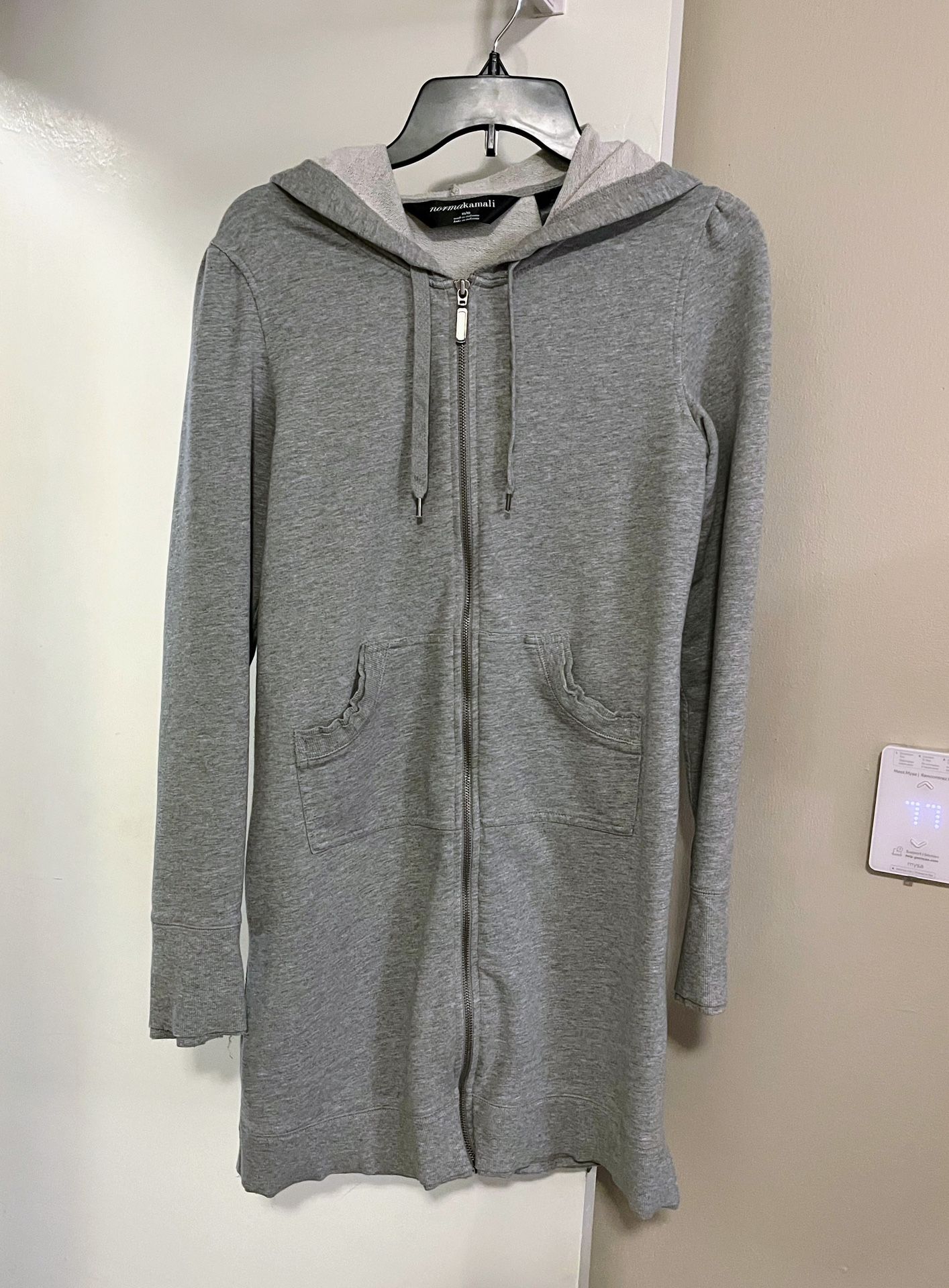 Norma Kamali Hooded Sweatshirt Dress – Size M (Gray)