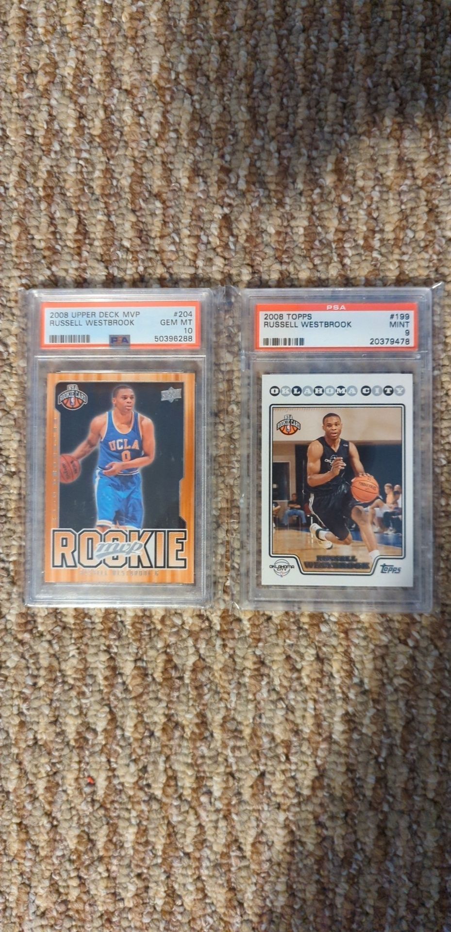 2 2008 Russell Westbrook Cards 