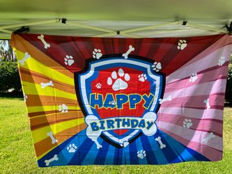 Paw Patrol Birthday Party Backdrop Banner