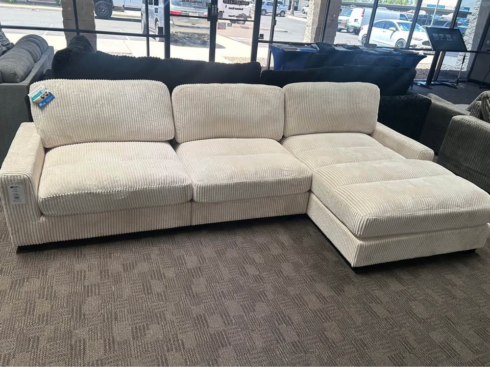 Deep cream comfy sectional sofa