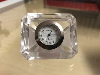 Rectangular Diamond cut mini crystal clock
