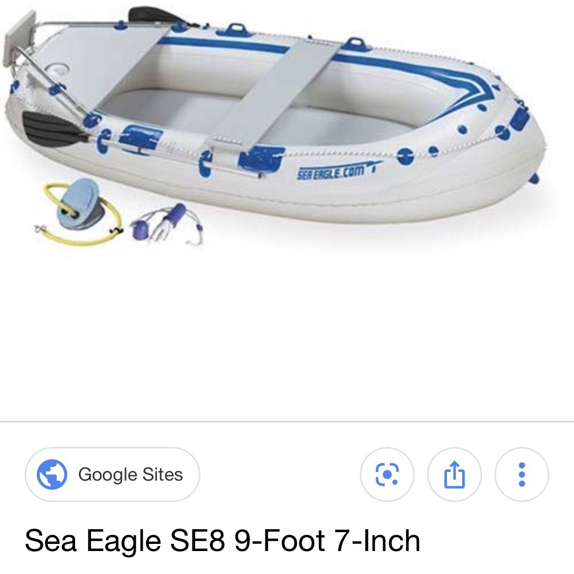 sea eagle 8se inflatable fishing boat only used 5 times ! Also the boat is titled and has good tags