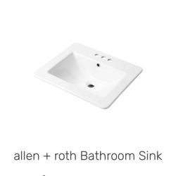 Square Drop-in White Bathroom Sink