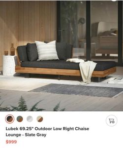 Lubek 69.25” Outdoor Right Chaise Lounge – Slate Gray | Brand New in Box (Delivery Available!! )