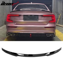 Fits 2019-2025 Volvo S60 B4 B5 T6 IKON Style Rear Trunk Spoiler Wing Gloss Black ABS