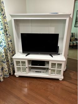 Tv stand with glass cabinets