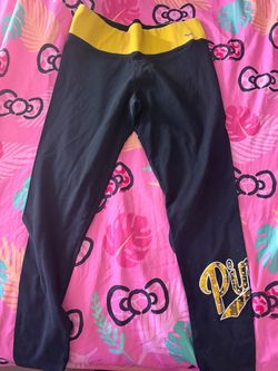 Victoria's Secret PINK Black & Yellow Leggings