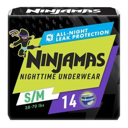 Ninjamas Nighttime Underwear 3 Packs S/M